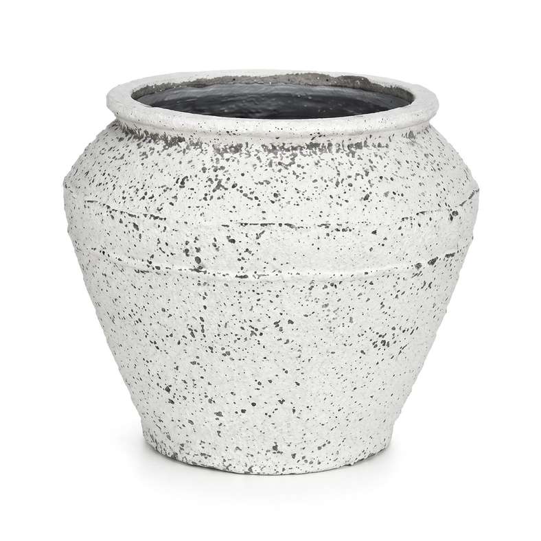Pan Home Balsam Cement Terrazo Textured Urn Planter 54x46cm - White - 221AIC9905079 - Image 4