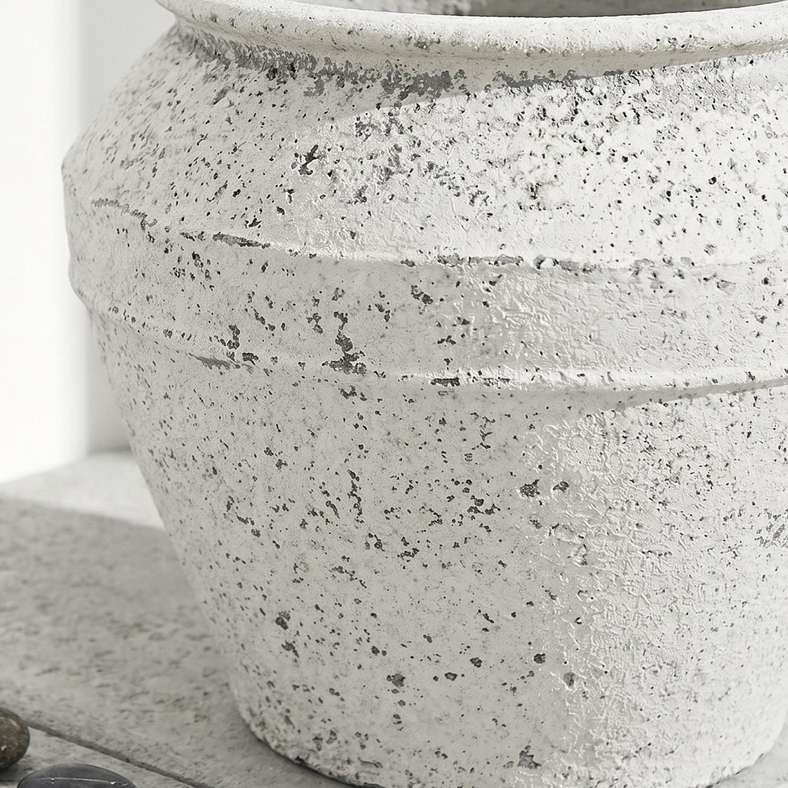 Pan Home Balsam Cement Terrazo Textured Urn Planter 54x46cm - White - 221AIC9905079 - Image 2