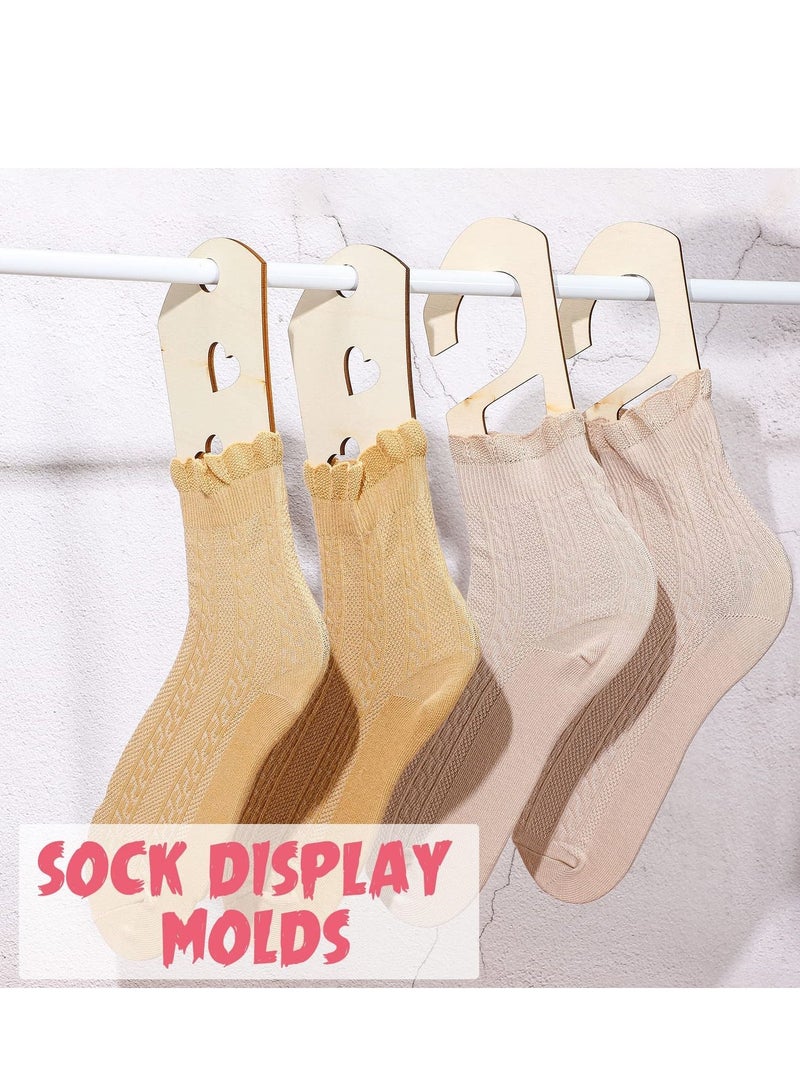 SYOSI SYOSI Wooden Sock Blockers for Knitting, Adjustable Sock Blocker for Knitting Crochet Stocking Display Molds Knit Sock Form Stretchers (4 Pieces)  - Image 5