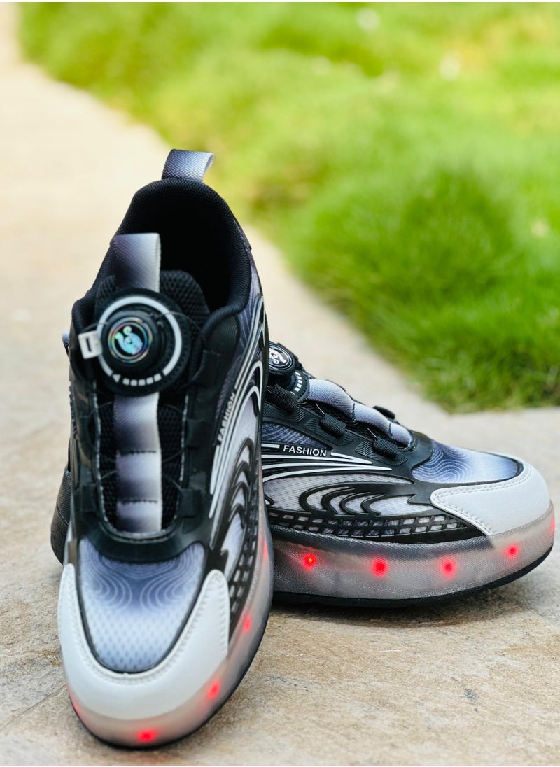 LITTLE ROCKZ Double Wheel LED Flash Light Fashion Shiny Sneaker Skate Heelys Shoes With Lightning Sole  - Image 3