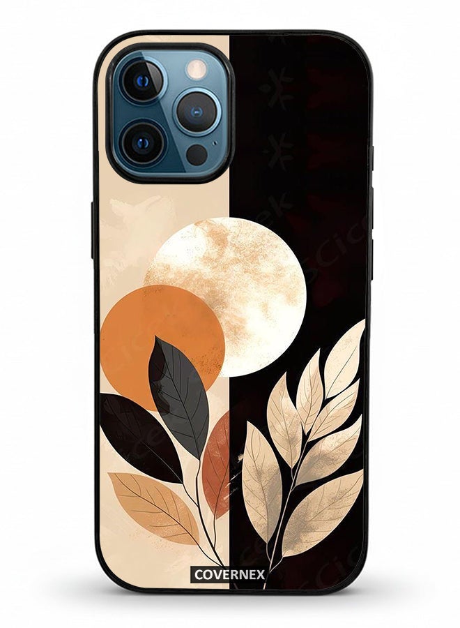 Covernex Apple iPhone 12 Pro Max Protective Case Cover Printed Featuring Crescent Moon And Leafy - Image 2