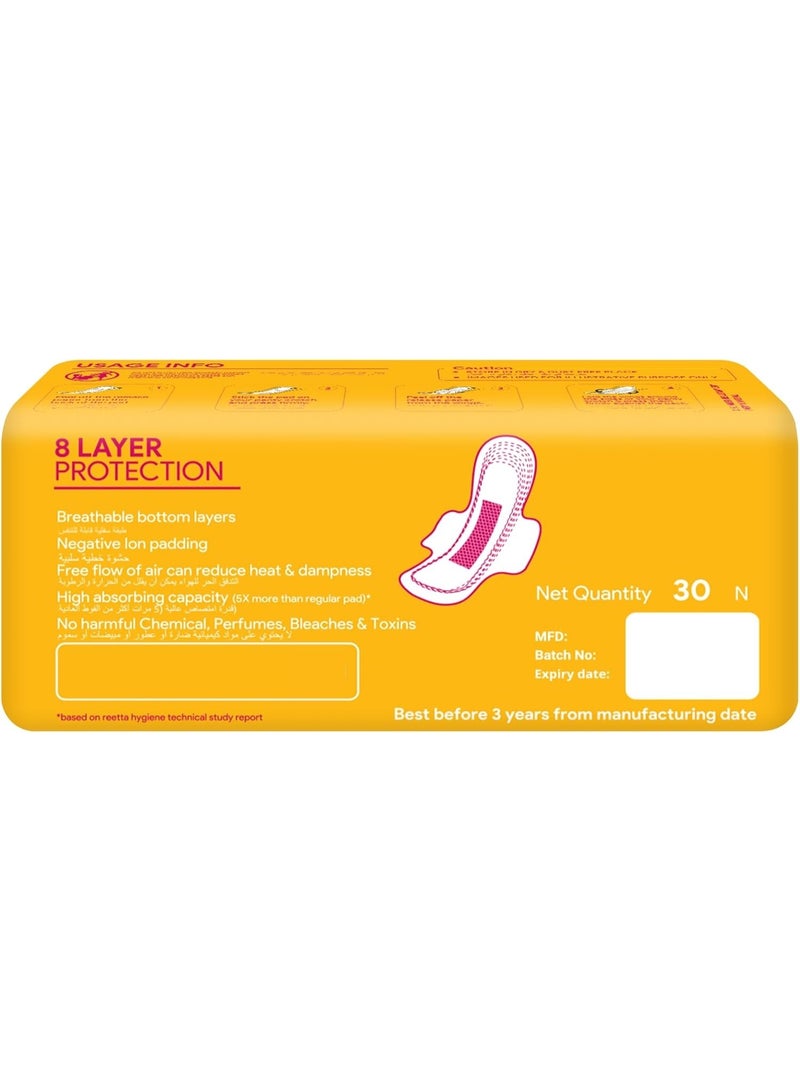 Colleen Ultra Thin Premium Graphene Anion XL Sanitary Napkin 274 MM Mid Flow Day Use 30Pads - Image 2