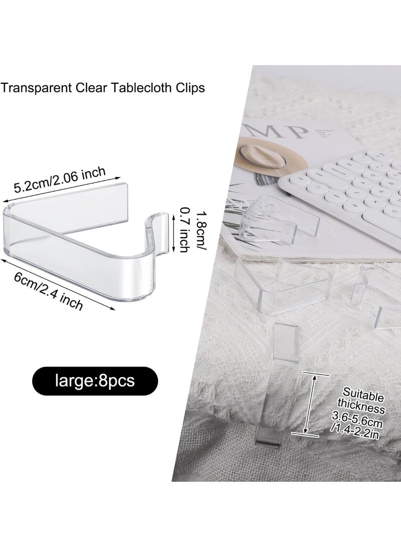 Pack of 8 Plastic Tablecloth Clips, Transparent Table Cloth Holder for 3.6-5.6 cm Thick Table Christmas Home Wedding Party Indoor Outdoor Tables Camping - Image 3