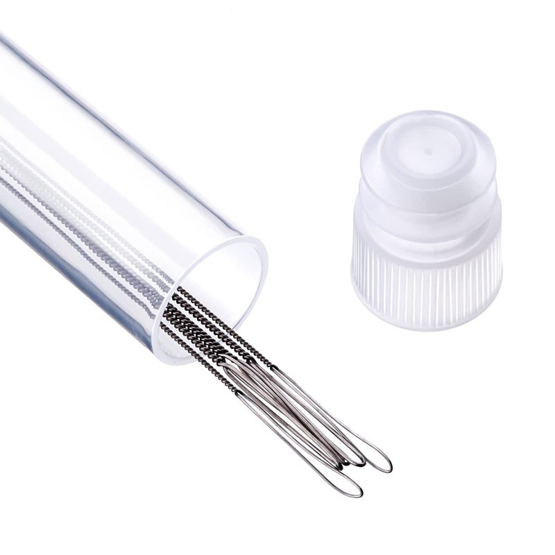 Chuangdi Beading Needles 6 Pieces Stainless Steel Needle Large Big Eye Collapsible Embroidery Beading Needle Thread Sewing Bottle, Assorted Size - Image 3