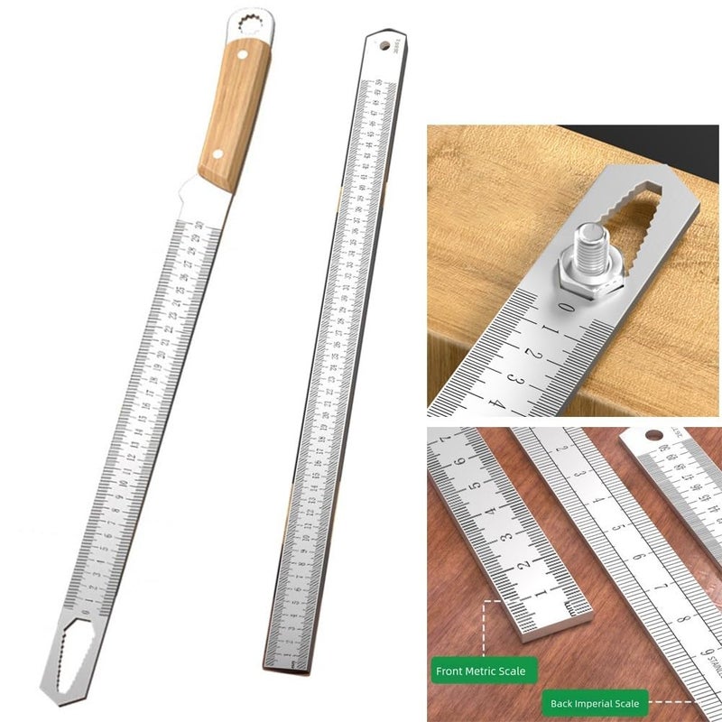 300mm Steel Machinist Ruler Dual Scale 0 300mm Measuring Tool Nut Wrench - Image 5