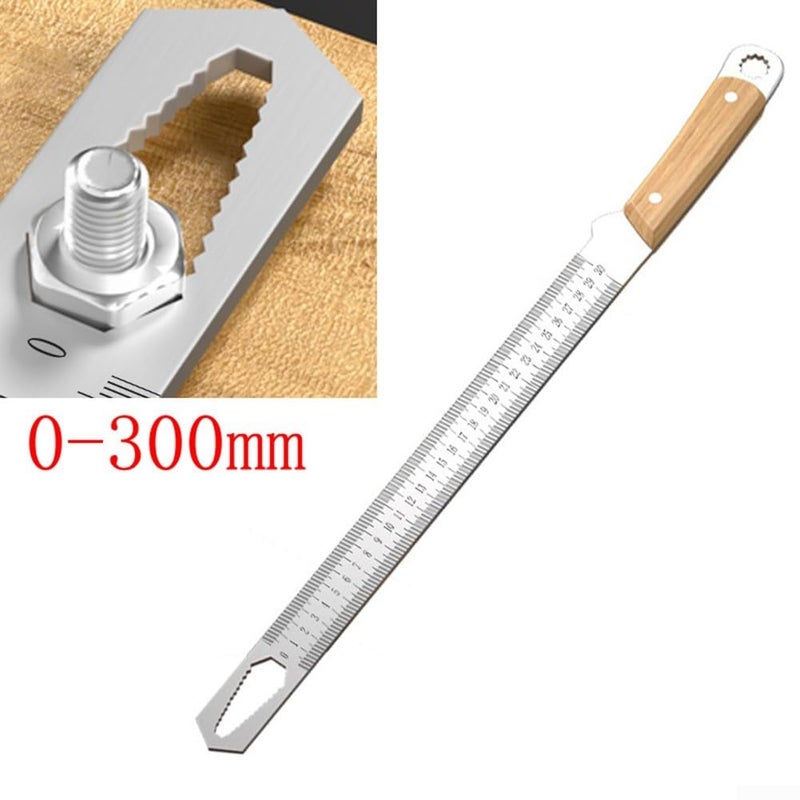 300mm Steel Machinist Ruler Dual Scale 0 300mm Measuring Tool Nut Wrench - Image 4