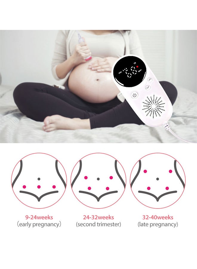 شاربدو جهاز مراقبة القلب دوبلر الجنين مع جل الموجات فوق الصوتية الشفاف 60 جم والبطارية * 2 - Image 5