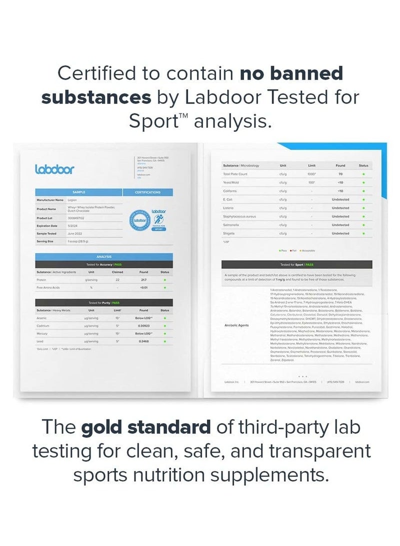 Legion Athletics Whey+ Whey Protein Powder, Grass Fed Whey Protein Isolate, Naturally Sweetened and Flavored, No Added Sugars, 84 SERVINGS | DIETARY SUPPLEMENT | NETWT 1632 G / 57.6 OZ / 3.56 LBS - French Vanilla - Image 5