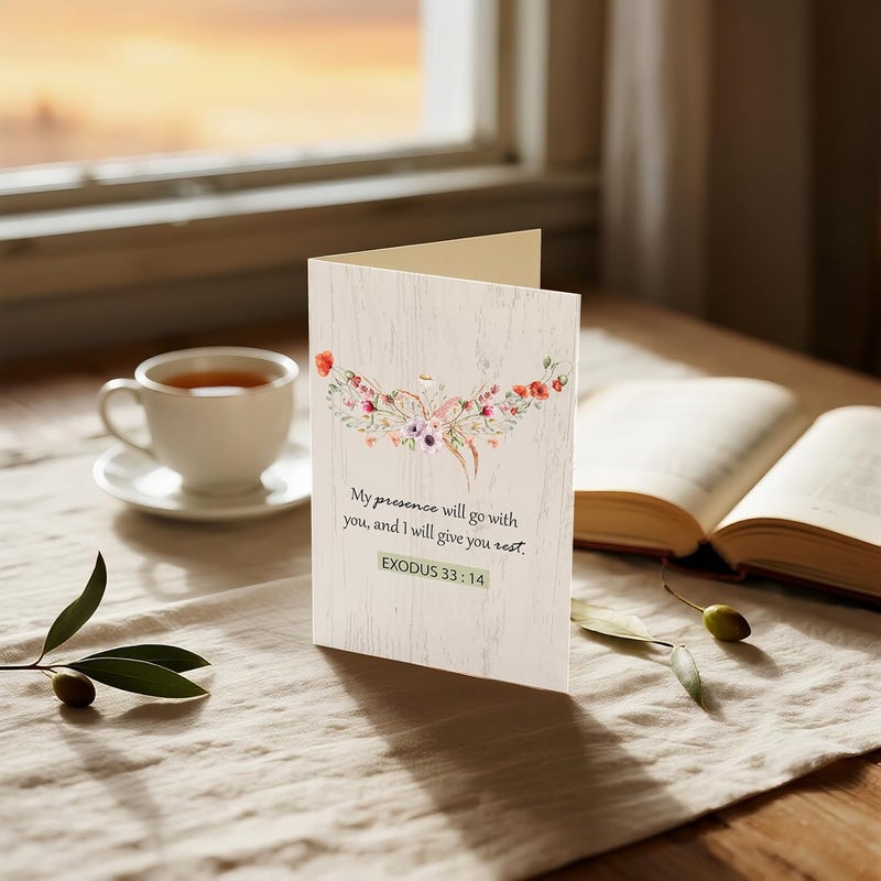 GFInYHM 24Pack Religious Sympathy Cards with Envelopes & Stickers, 6 Design Assortment Watercolor Floral Butterflies Condolence Card with Sentiments Inside, 4"x6" Boxed Sympathy Cards for Support Friends and Family - Image 3