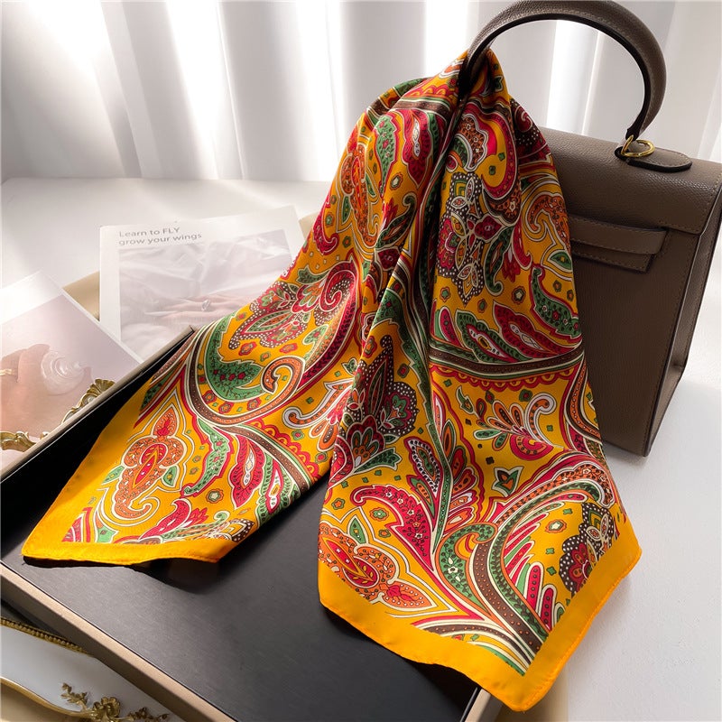 Factory wholesale scarves ladies scarf shawls 70cm Korean small square silk satin printed spring and summer sunscreen scarf  - Image 5