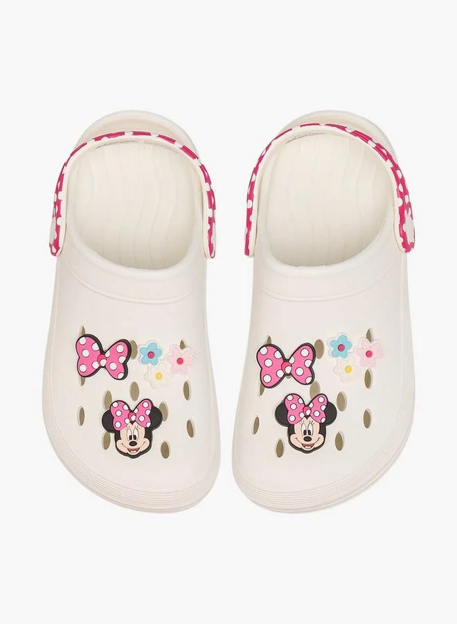 ديزني Girls Minnie Mouse Applique Clogs