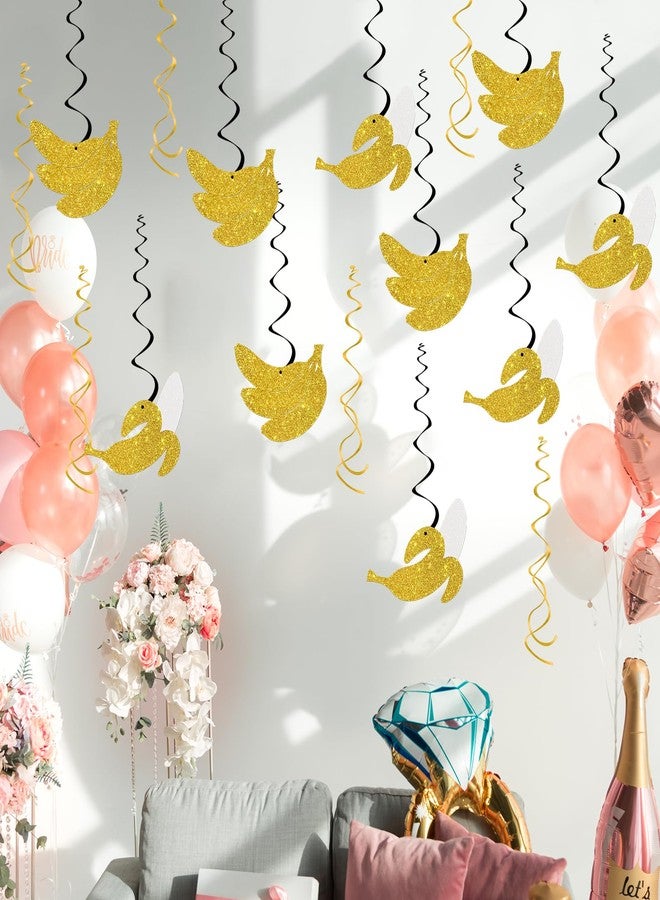 Maicaiffe Fruit Banana Hanging Swirl Decorations - Glitter 16 Pcs Baby Shower Party Supplies - Girls Boys Banana Birthday Party - Engagement - Wedding Streamers - Fruit Party Foil Swirls Ceiling Decorations - Image 5