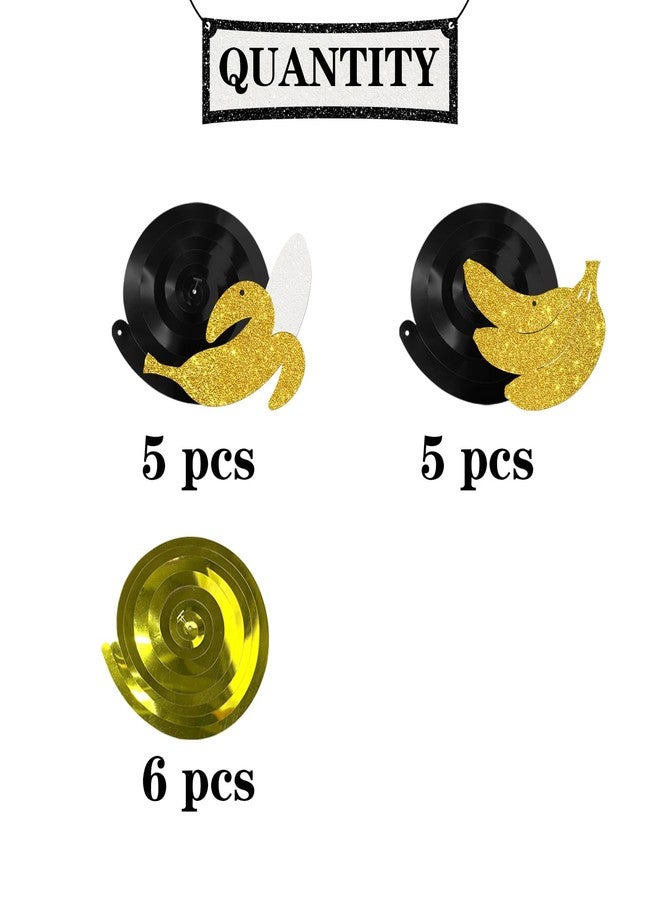 Maicaiffe Fruit Banana Hanging Swirl Decorations - Glitter 16 Pcs Baby Shower Party Supplies - Girls Boys Banana Birthday Party - Engagement - Wedding Streamers - Fruit Party Foil Swirls Ceiling Decorations - Image 4