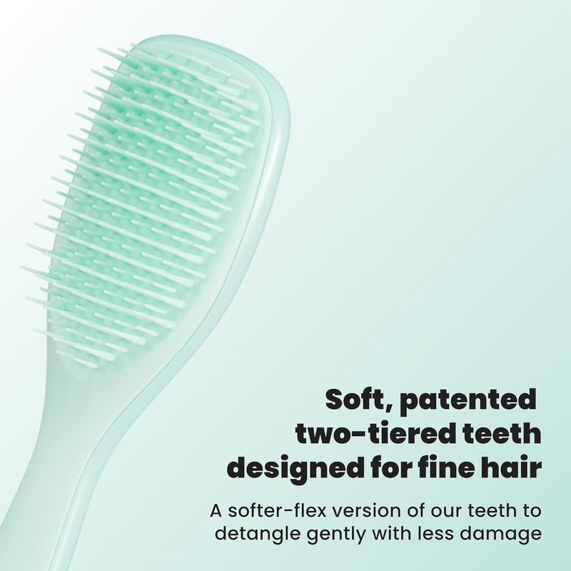 TANGLE TEEZER Mini Ultimate Detangler Fine and Fragile, For Wet and Dry Hair, Detangling Brush for Thin and Fine Hair, Optimal Brush For Kids and Travel, Jade Lagoon - Image 2
