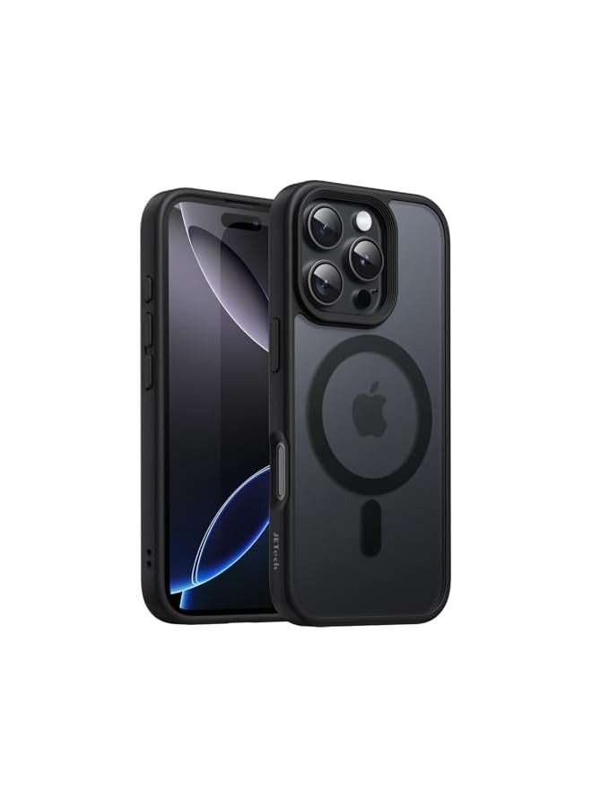 Jetech Magnetic Case for iPhone 16 Pro Max 6.9-Inch Compatible with MagSafe, Translucent Matte Back Slim Shockproof Phone Cover (Black) - Image 1