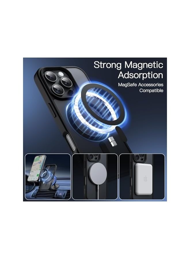 Jetech Magnetic Case for iPhone 16 Pro Max 6.9-Inch Compatible with MagSafe, Translucent Matte Back Slim Shockproof Phone Cover (Black) - Image 3