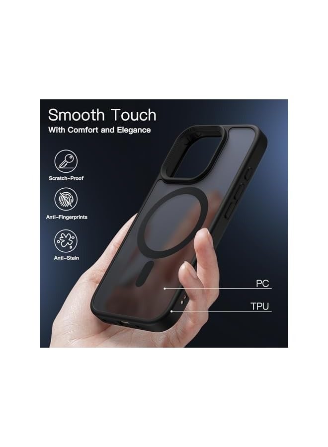 Jetech Magnetic Case for iPhone 16 Pro Max 6.9-Inch Compatible with MagSafe, Translucent Matte Back Slim Shockproof Phone Cover (Black) - Image 5