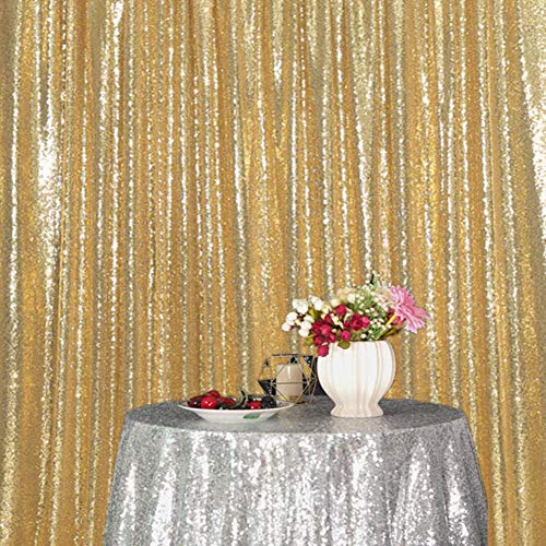 SquarePie Sequin Backdrop 10FT x 10FT Gold Curtain Background Wedding Party Decoration - Image 4