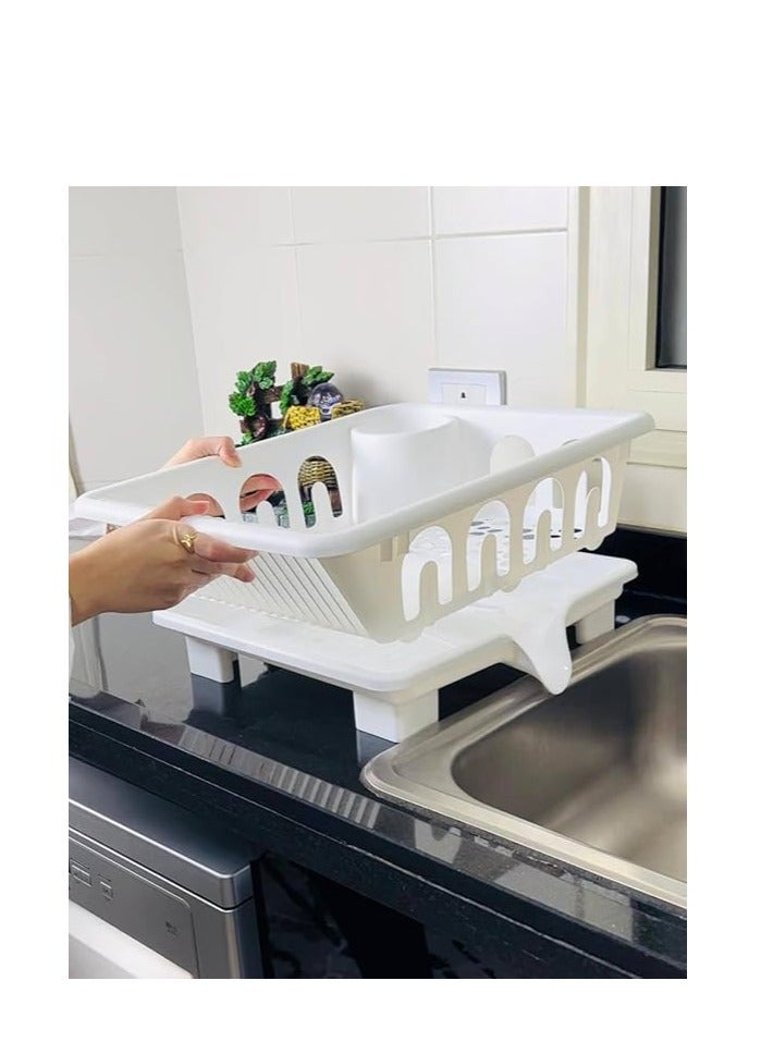 Plastic Dish Rack with Base - Sink Strainer for Kitchen - Dish Organizer Spoons and Cups  - Image 2