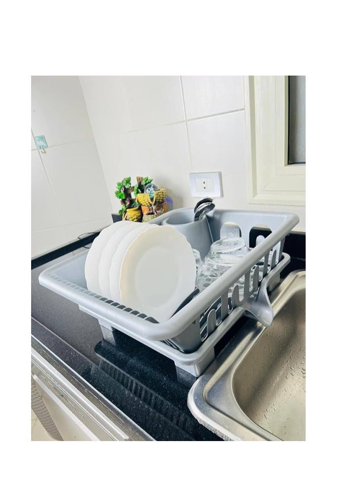 Plastic Dish Rack with Base - Sink Strainer for Kitchen - Dish Organizer Spoons and Cups  - Image 3