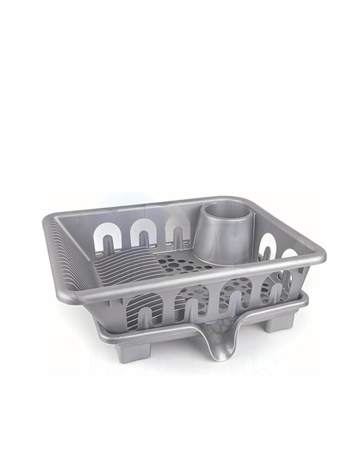 Plastic Dish Rack with Base - Sink Strainer for Kitchen - Dish Organizer Spoons and Cups  - Image 1