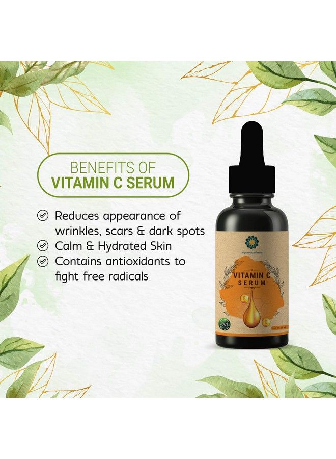 AYURVEDASHREE Vitamin C Serum 30 Ml With Hyaluronic Acid Aloevera Extract & Grapeseed Extract.(For Control Rough & Dry Skin Face Wrinkle Dark Spots Skin Aging & Darkcircles) - Image 5