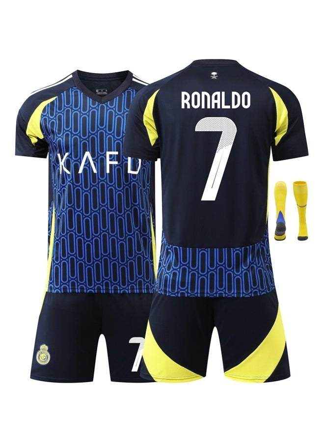 general 2024-2025 Riyadh Victory Away Jersey No. 7 Cristiano Ronaldo adult Children's Men's and Women's football uniform Suit  - Image 1