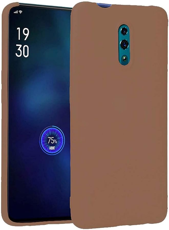 3إي غطاء حماية بلاستيكي مرن غير لامع لهاتف Oppo Reno بني - Image 1