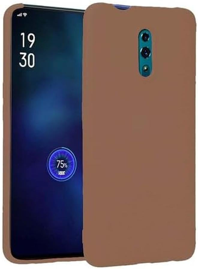 3إي غطاء حماية بلاستيكي مرن غير لامع لهاتف Oppo Reno بني - Image 2
