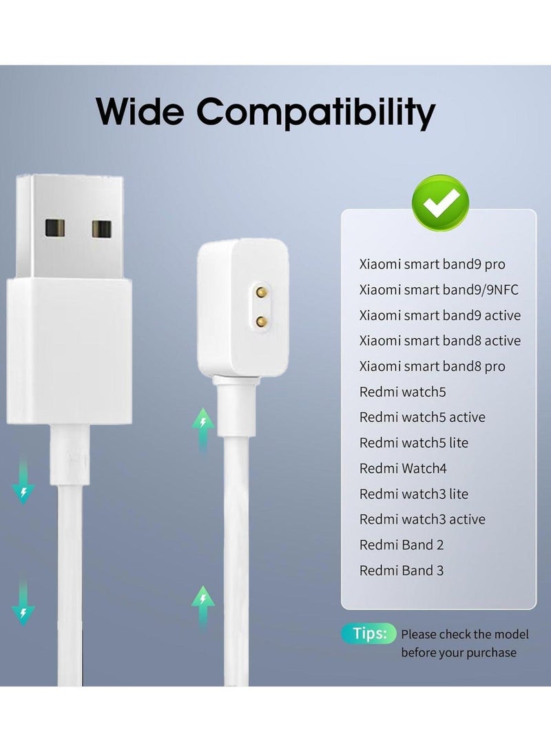HL-Tech Charger Cable Compatible with Xiaomi Mi Band 10, MI Band 9/9 Pro,Mi Band 8/8 Pro,Redmi Watch 5/5 Lite/5 Active,Redmi Watch 4/4 Lite/4 Active,Redmi Watch 3/3 Lite/3 Active,Magnetic USB Charging Cable 3.3Ft/1M White - Image 2