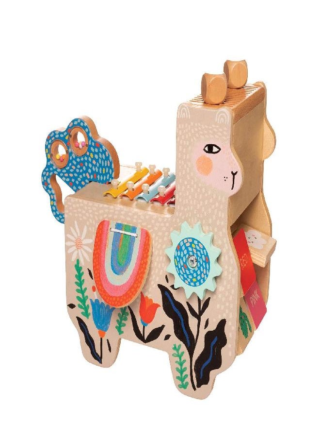 Manhattan Toy - Manhattan Toy Musical Llama Wooden Instrument for Toddlers with Maraca, Clacking Saddlebags, Drumsticks, Washboard & Xylophone - Image 1