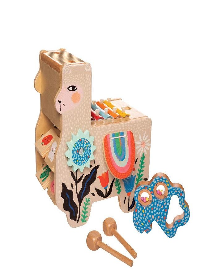 Manhattan Toy - Manhattan Toy Musical Llama Wooden Instrument for Toddlers with Maraca, Clacking Saddlebags, Drumsticks, Washboard & Xylophone - Image 1
