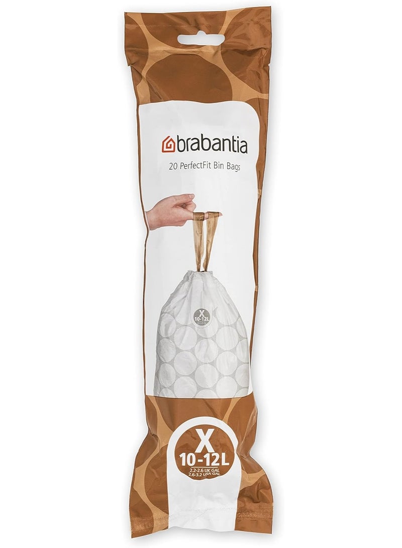 Brabantia Trash Can Liner Code X, White, Pack of 20 (3.2 Gallon) - Image 2