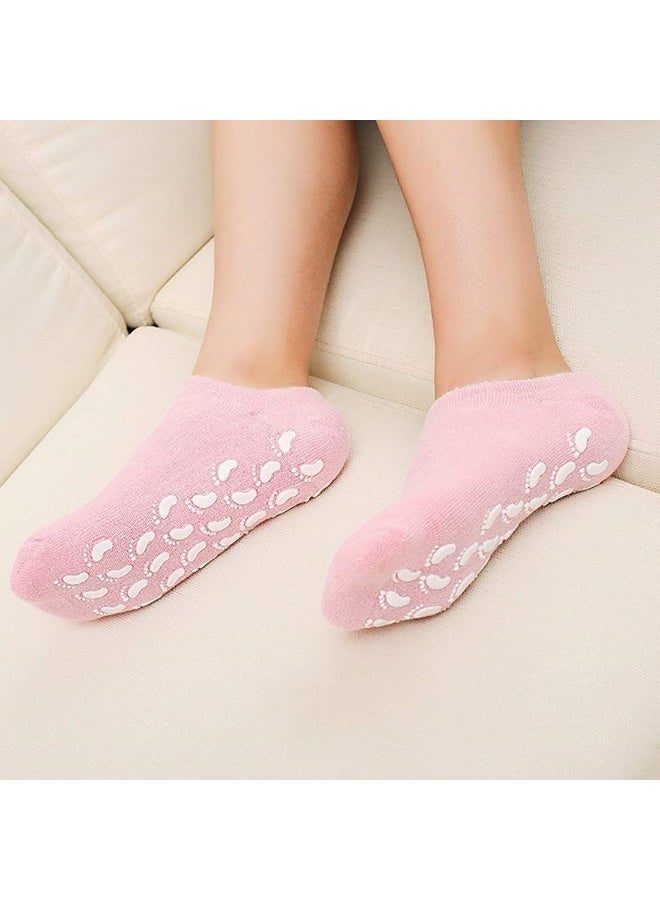 Meetion 2Pair Soft Moisturizer Gel Socks for Cracked Heels Women Pedicure Foot Anti crack Mask For Heel Pain Relief Silicone Repair Protector Pad Shocks Gel Lining Infused with Essential Oils & Vitamins - Image 2