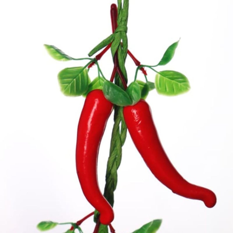 SINGAA Artificial Red Chilli Strings | Fruit Chain | Fruit Garlands for Home, Office, Garden, Shops, Wall Hanging, Fruit Shops, Photography and Events Decoration - 60 CM (Pack of 2) - Image 5