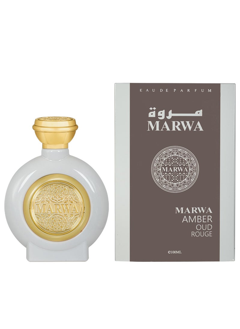 mahabub - MARWA AMBER OUD ROUGE Eau De Parfum for Men & Women | Long Lasting Perfume | 100ML by Mahabub Perfumes - Image 1
