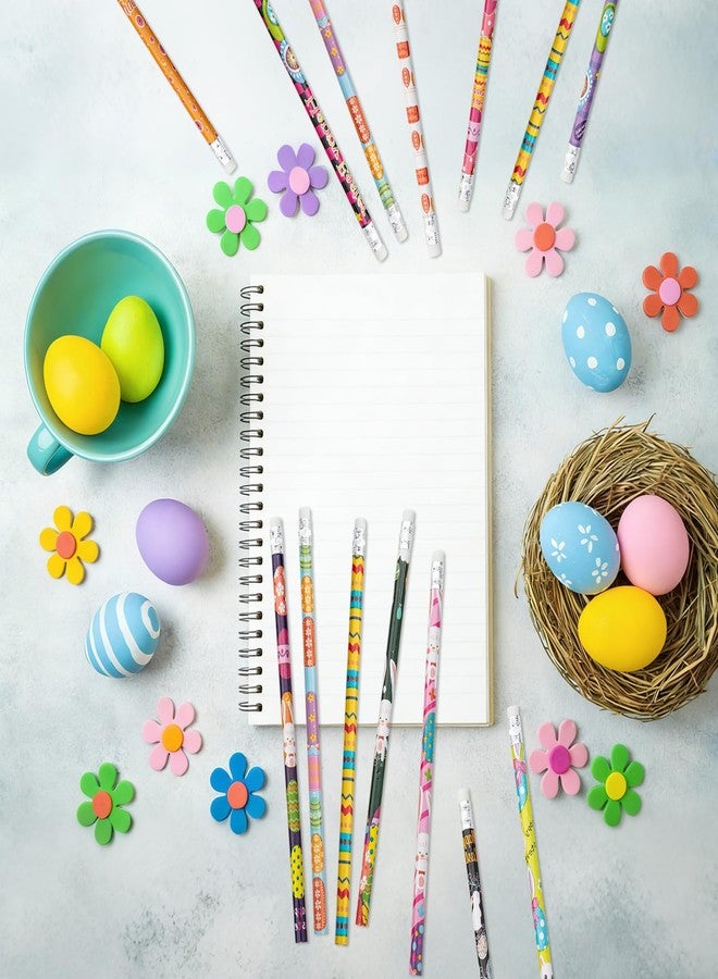 Jocomoni 48pcs Easter Pencil, Assorted Pattern Colored Pencil with Erasers Colorful Stationery Pencils for Easter Decorations Gift Prize Party Favor Office Supply - Image 4