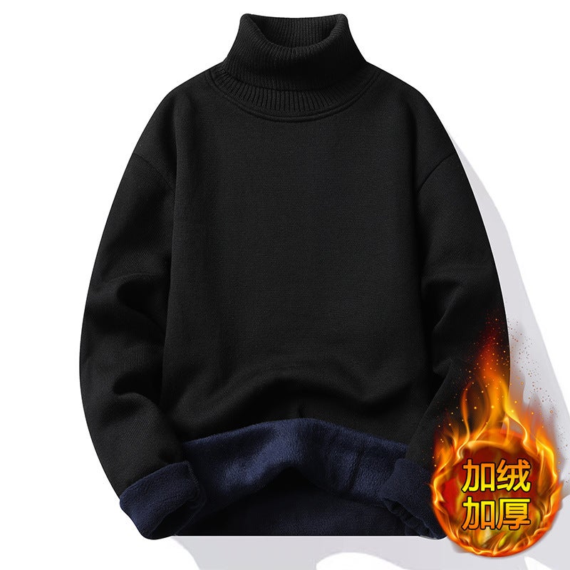 2026 New Half-High Collar Fleece Sweater For Men And Women, Solid Color Knitted Base Layer, Warm Inner Wear - Image 3