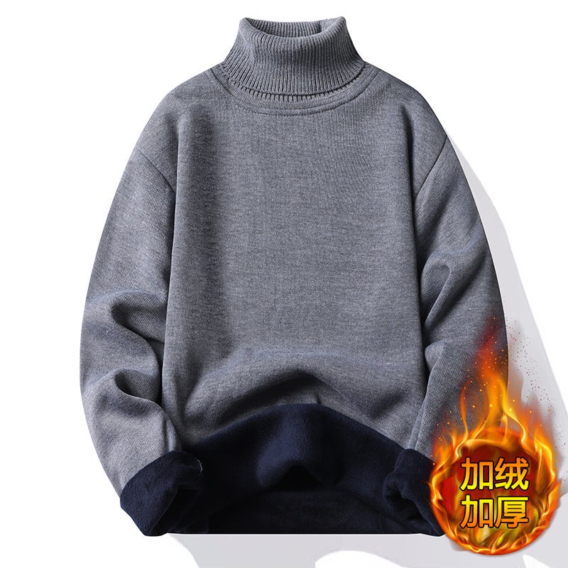 2026 New Half-High Collar Fleece Sweater For Men And Women, Solid Color Knitted Base Layer, Warm Inner Wear - Image 4