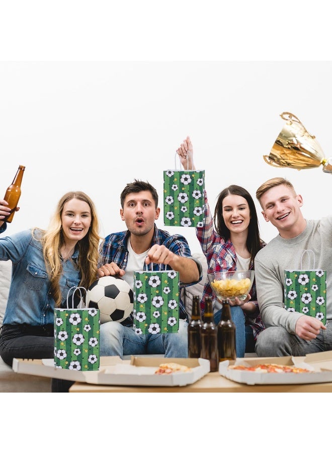 24Pcs Soccer Party Favor Paper Bags, Football Themed Party Bags with Handles, Soccer Goodie Bags Back to School Season Gift Bag for Football Themed Party Supplies - Image 3