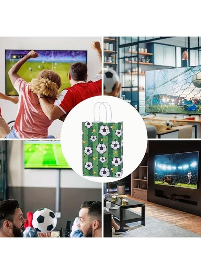 24Pcs Soccer Party Favor Paper Bags, Football Themed Party Bags with Handles, Soccer Goodie Bags Back to School Season Gift Bag for Football Themed Party Supplies - Image 4