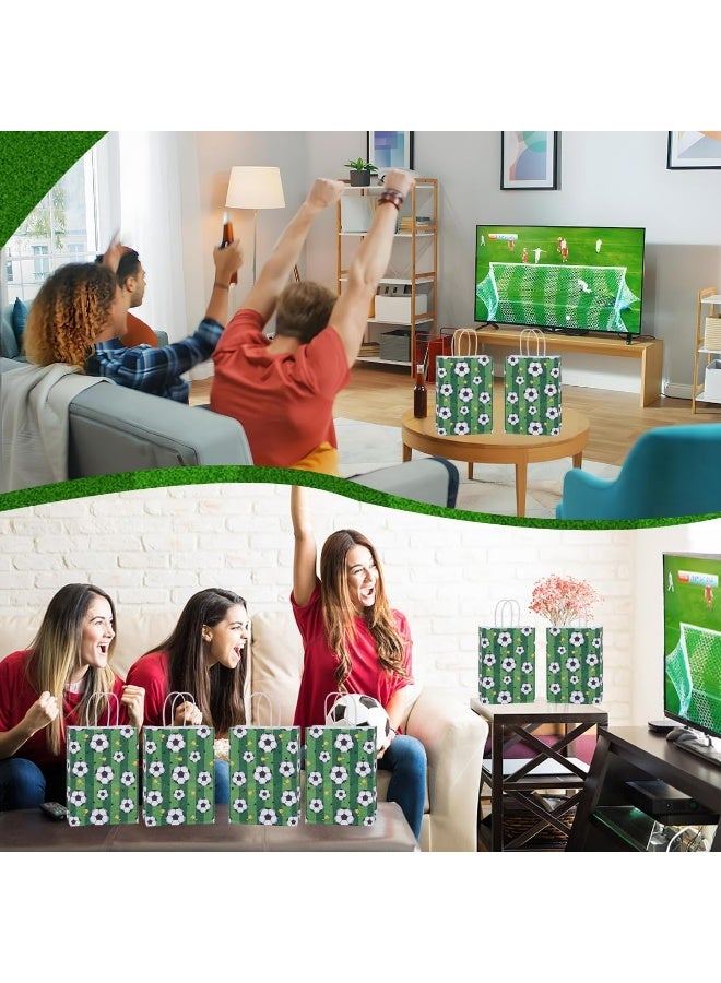 24Pcs Soccer Party Favor Paper Bags, Football Themed Party Bags with Handles, Soccer Goodie Bags Back to School Season Gift Bag for Football Themed Party Supplies - Image 2