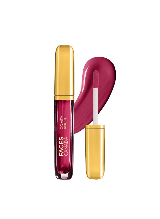 Facescanada FACES CANADA Comfy Matte Liquid Lipstick - Any Day Now 04, 3 ml | Comfortable 10HR Longstay | Intense Matte Color | Almond Oil & Vitamin E Infused | Super Smooth | No Dryness - Image 1
