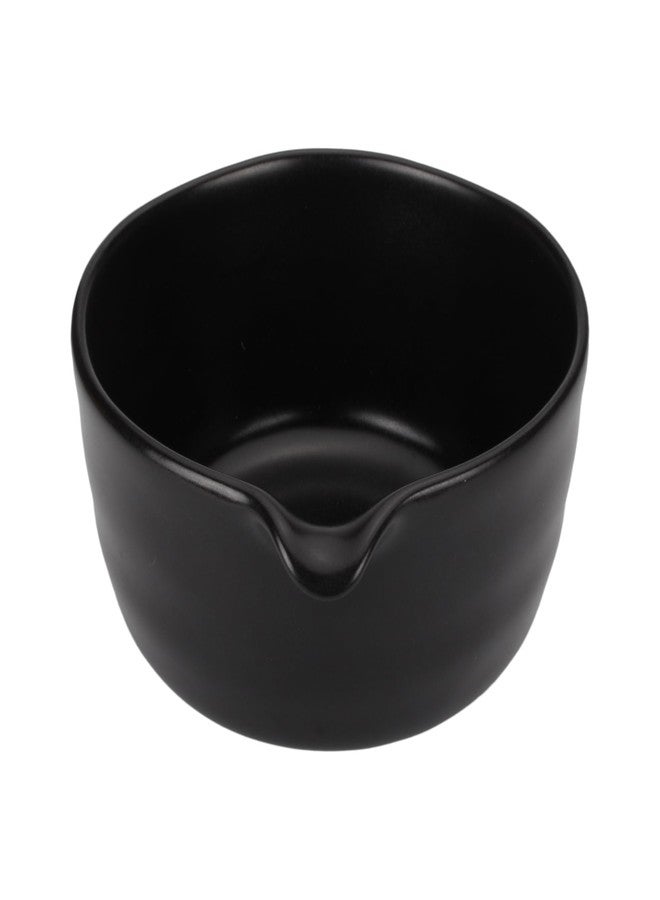 BambooMN Matcha Traditional Tea Bowl With Spout, Black, 1 Piece - Image 1