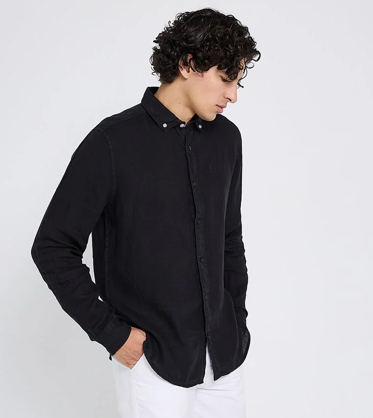 بين شيرمان Ben Sherman Men's Long Sleeve Solid Shirts