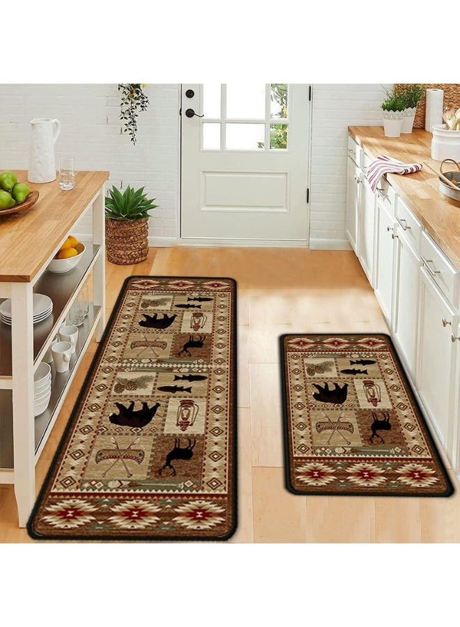Anna 40*60+40*120cm Non-Slip Washable Bathroom Kitchen Entryway Mat Set (2 Pieces) - Image 1