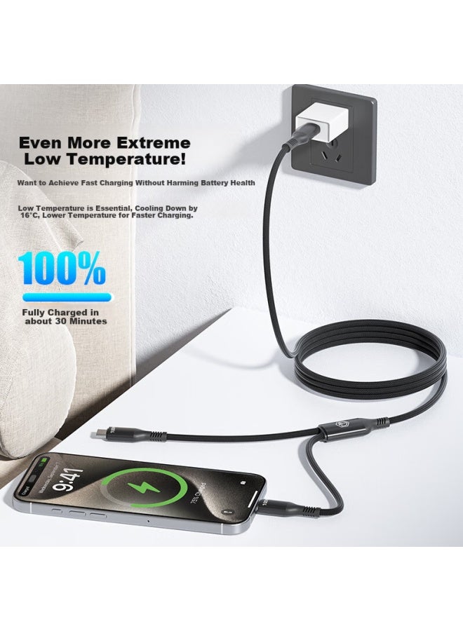 JD.com Jd Jingzao Type-C To Dual Type-C 2-In-1 Data Cable Apple 16/15 Charging Cable Pd100W Fast Charging Cable One Drag Two For Apple Android Ipad Laptop - Image 3