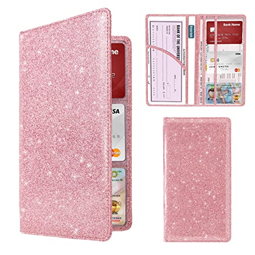 Dalueery.H Car Registration and Insurance Holder Registration and Insurance Card Holder Car Essentials for Women Car Insurance and Registration Card Holder Men Pink Car Essentials (Bling Pink) - Image 1