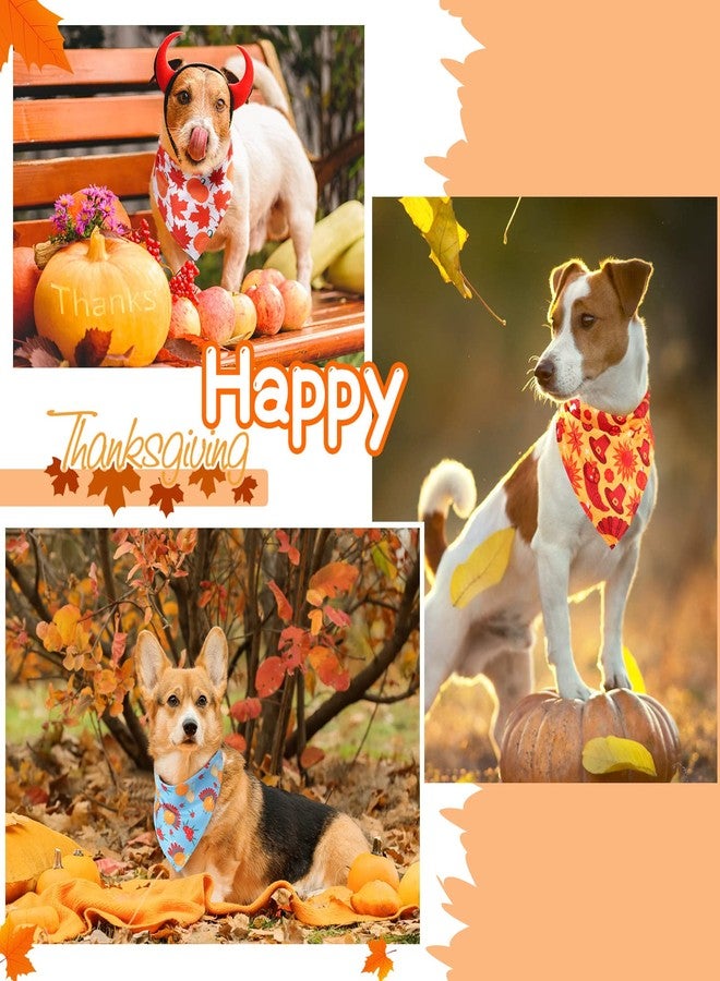 Oudain 40 Pieces Fall Dog Bandanas Bulk Halloween Thanksgiving Dog Bandanas Pumpkin Turkey Triangle Bibs Soft Adjustable Pet Scarf Neckerchief Holiday Bandanas for Small Medium Large Dog Girl Boy - Image 4