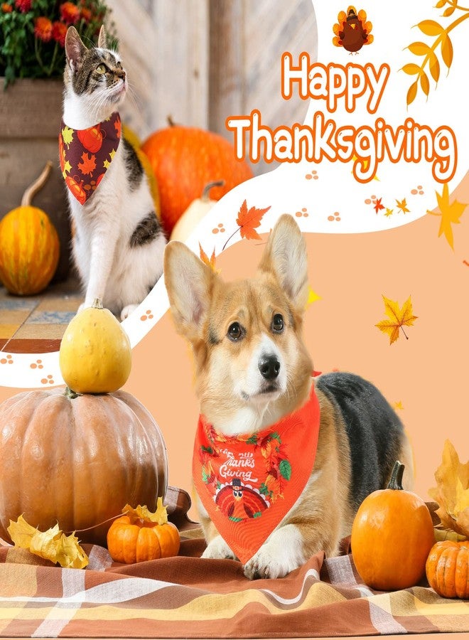 Oudain 40 Pieces Fall Dog Bandanas Bulk Halloween Thanksgiving Dog Bandanas Pumpkin Turkey Triangle Bibs Soft Adjustable Pet Scarf Neckerchief Holiday Bandanas for Small Medium Large Dog Girl Boy - Image 2